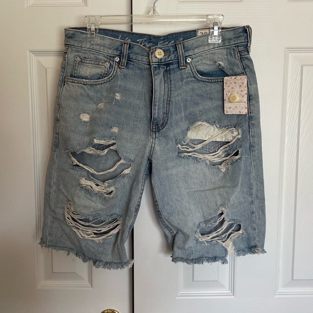 Free People distressed jean shorts